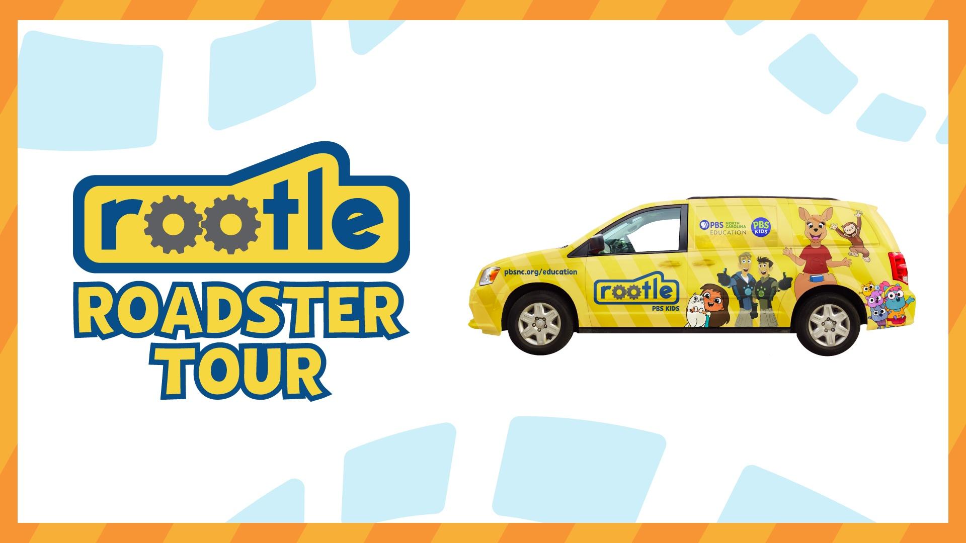Rootle Roadster Tour with the Rootle Roadster Tour bus.
